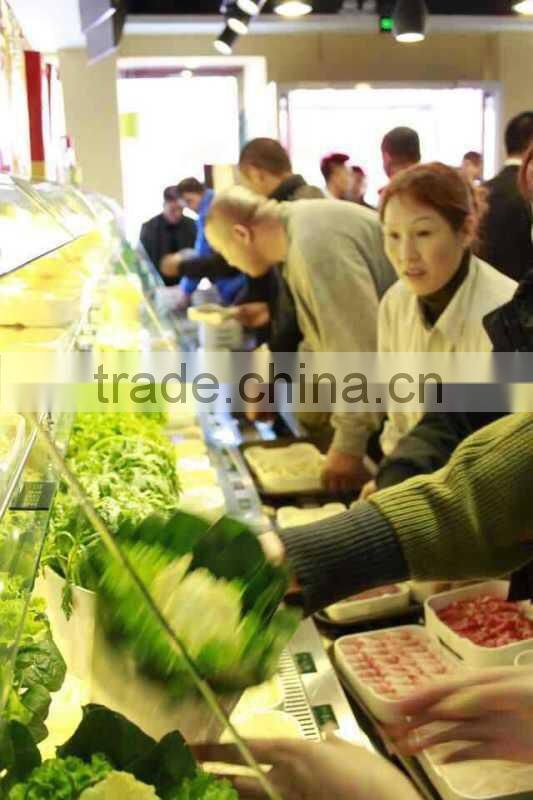 APEX restaurant ventilated refrigeration hot pot equipment chafing dish order food showcase