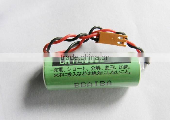 battery CR17450SE-R,3V PLC lithium battery with connector