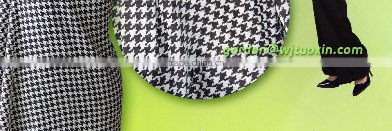 Printed Chiffon Houndstooth Fabric, Check Chiffon for Maxi Dresses