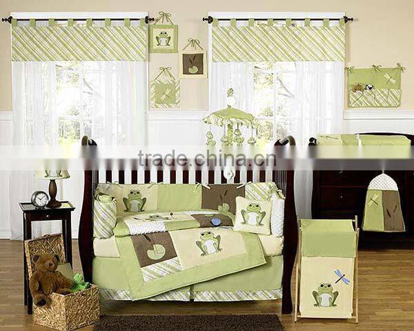 Soft cotton pretty cute printed crib bedding set colorful