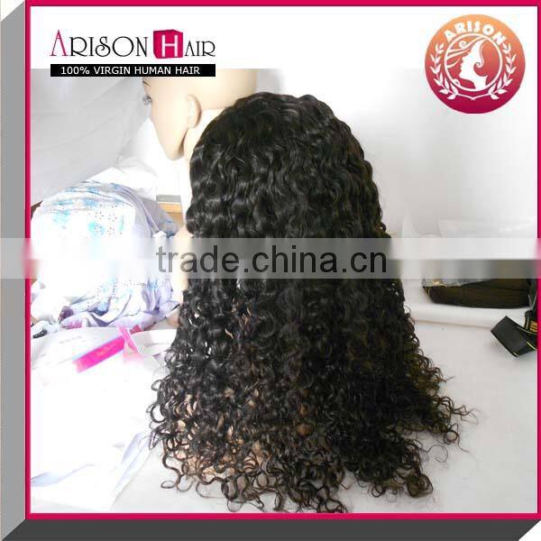 wholesale deep wave color #1b 18inch brazilian wave lace wigs