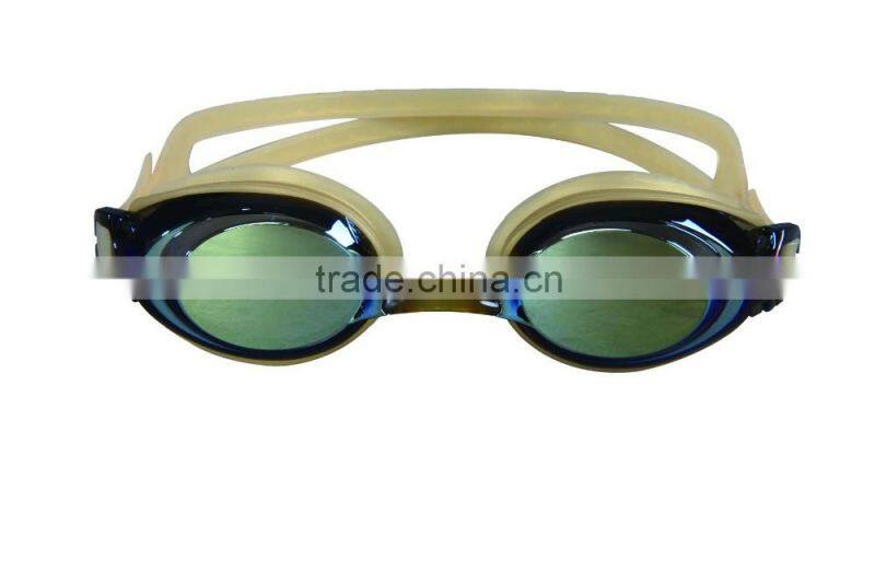 mirror coated swimming goggles,adult swim glasses,silicone swimming goggles
