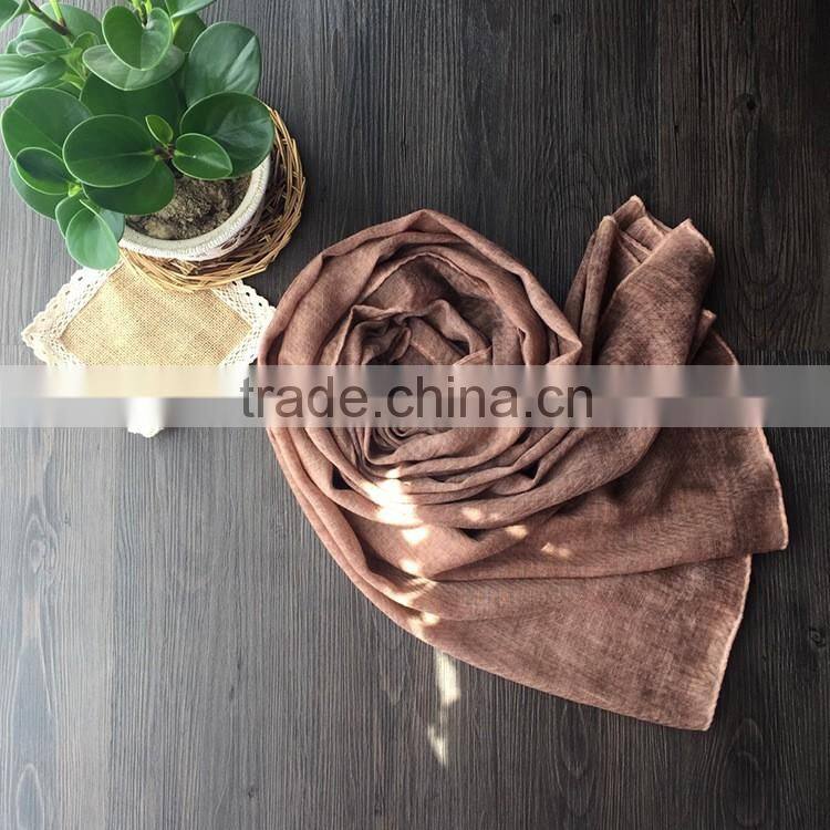 100CMX210CM Large Long Plain Cotton Linen Muslim Women Hijab Shawl