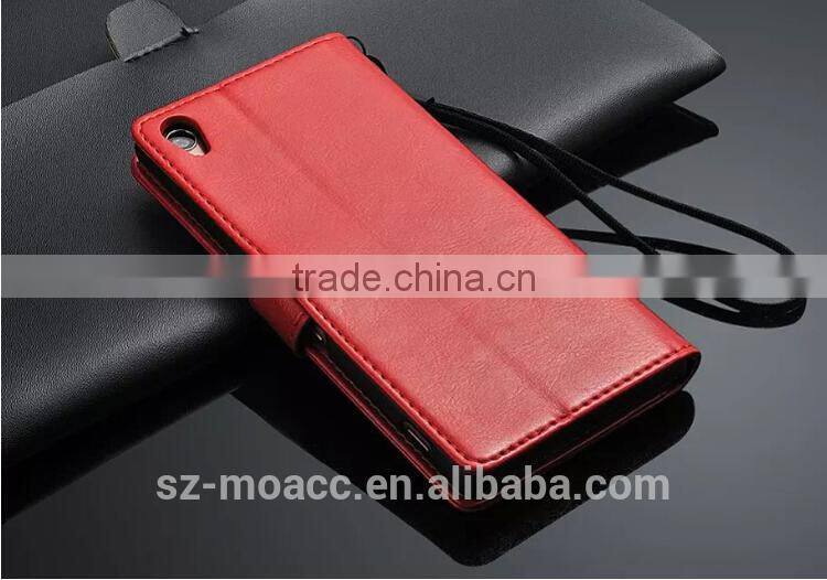 Hot selling Flip leather wallet case cover for sony xperia z3