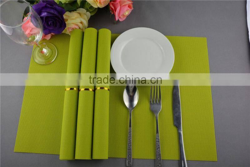 Table decoration PVC gold placemat solid color pure color bright color grass green placemat 45*30cm