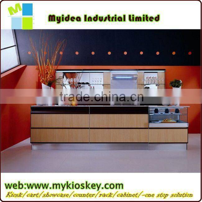 white glass modern reception counter led light bar counter