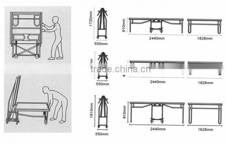 Multifunction used metal folding stage
