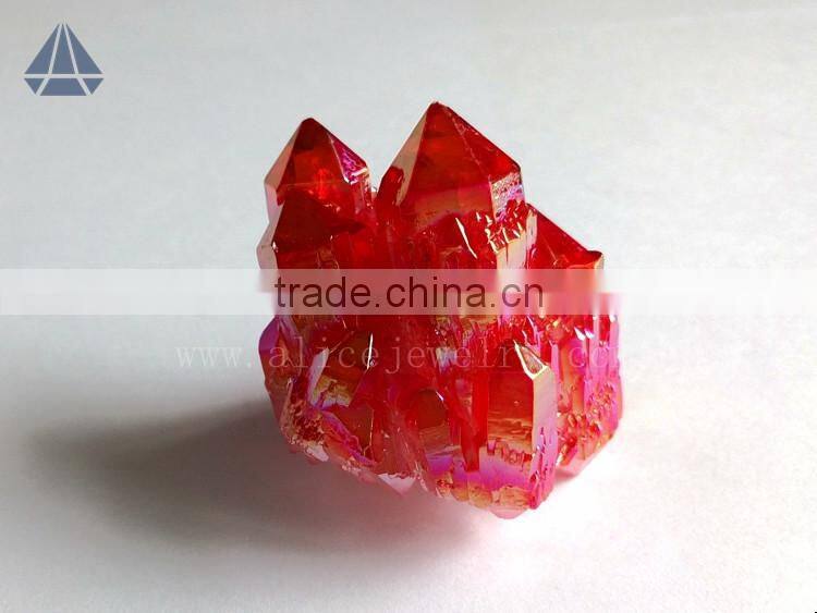 Wholesale rock ruby aura quartz crystal cluster healing stones