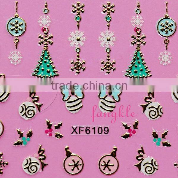Hotselling 3D christmas nail art sticker