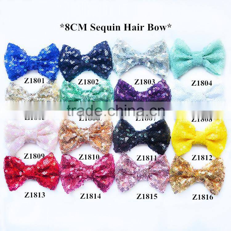 Fancy large 5" sparkle sequin bow for headband accessory,15 colors to pick up for new design hair bow