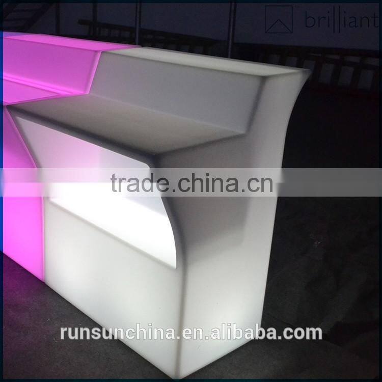 308# hot sale LED Bar Furniture illuminated LED middle straight bar counter design