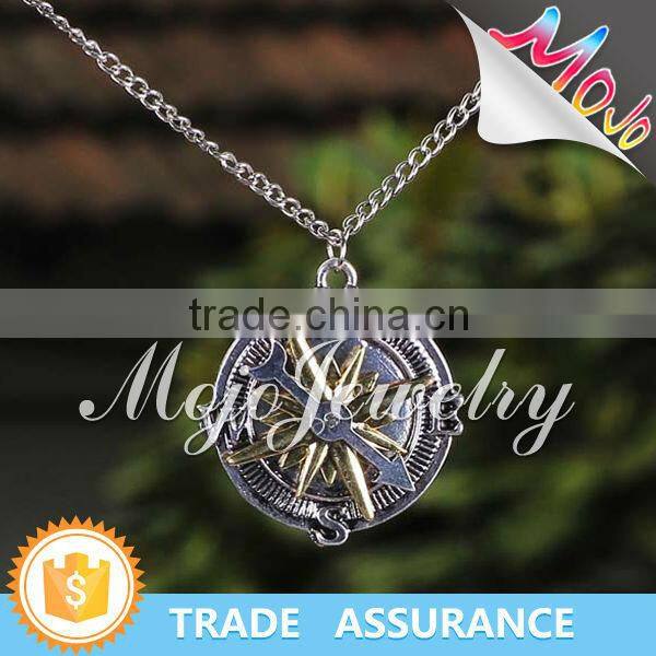 Yiwu Customized Antique Style Metal Chain Skull Charm Necklaces for Student
