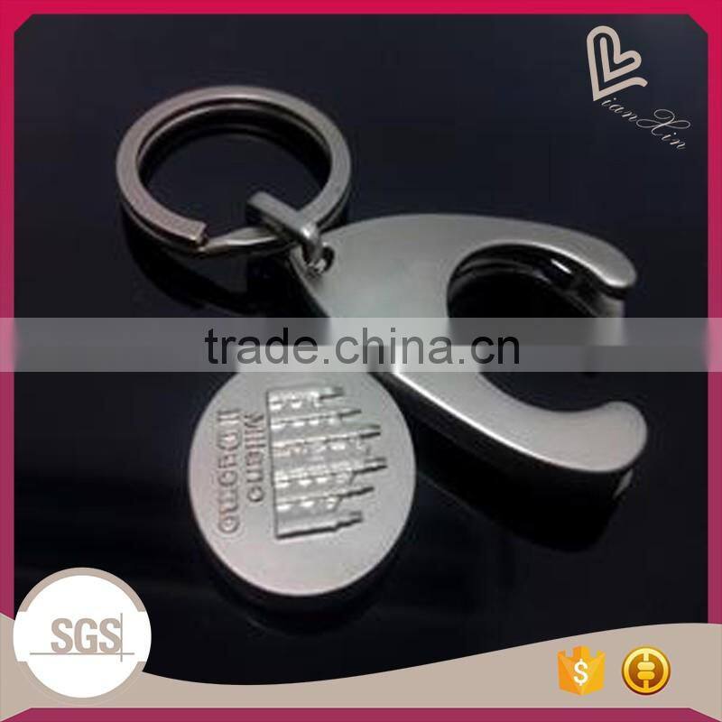 2014 custom hot sell trolley token keychain/ metal keychain/ custom keychain