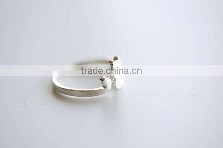 2015 tiny delicated adjustable 925 Sterling Silver little cat ring