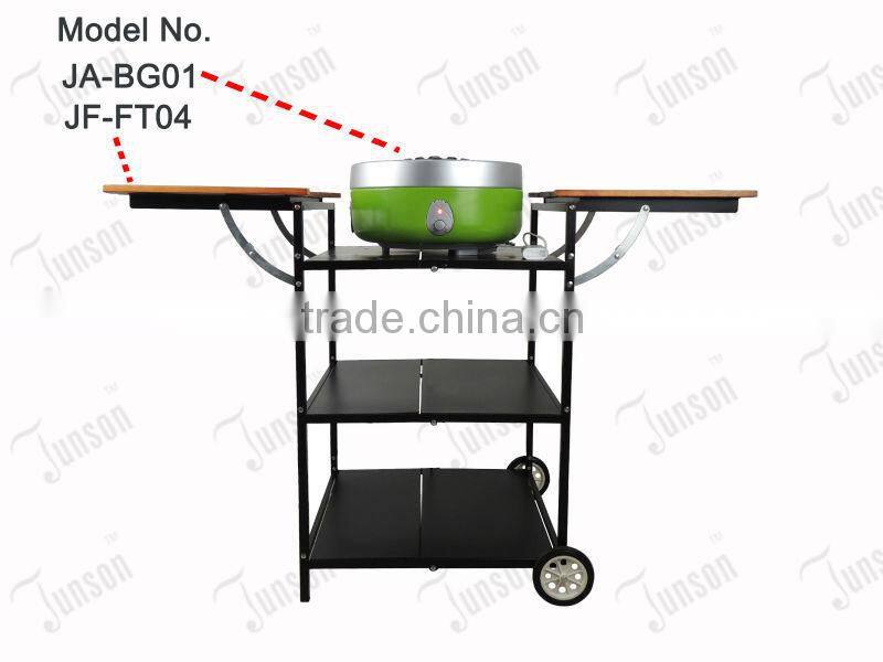 Foldable Picnic Table/Wood Board Barbecue Shelf/Three Layers Shelf