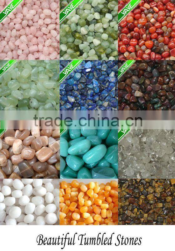 Different crystal tumble stones for healing, meditation and decoration