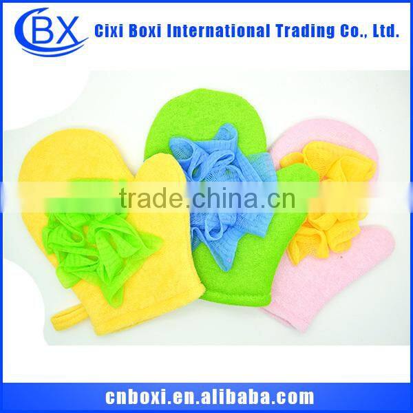Comfortable cute polyester/nylon baby bath glove,bath sponges for kids