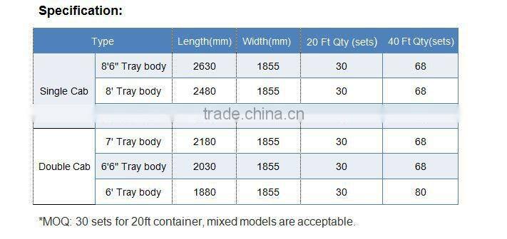 Aluminium alloy Pickup Tray & Truck Tray body