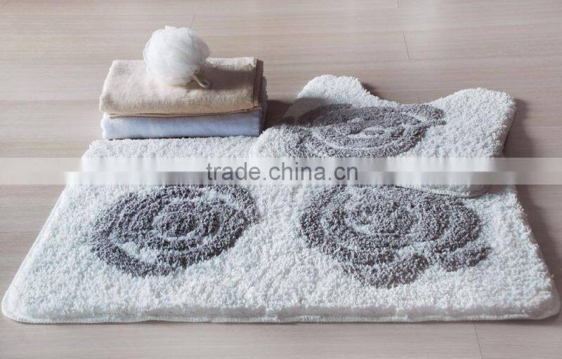 Grey blooming Flower design ceramic 6pcs bath bathroom set