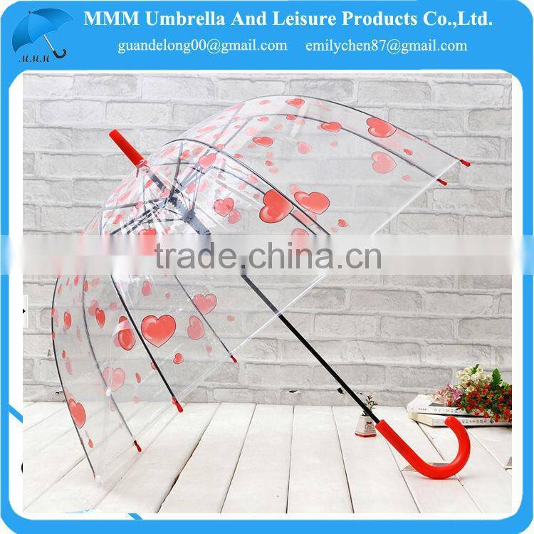 23inch full zebra-stripe printed safty transparent umbrella