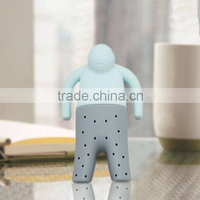 Tea accessory office tea accessories special design human shape tea infuser rubber infuser tea filter musical tea stainer