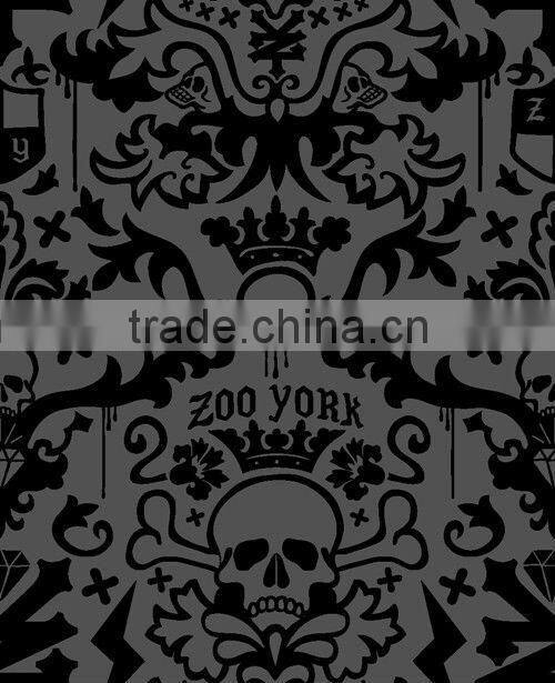polyester taffeta print fabric skull for garment