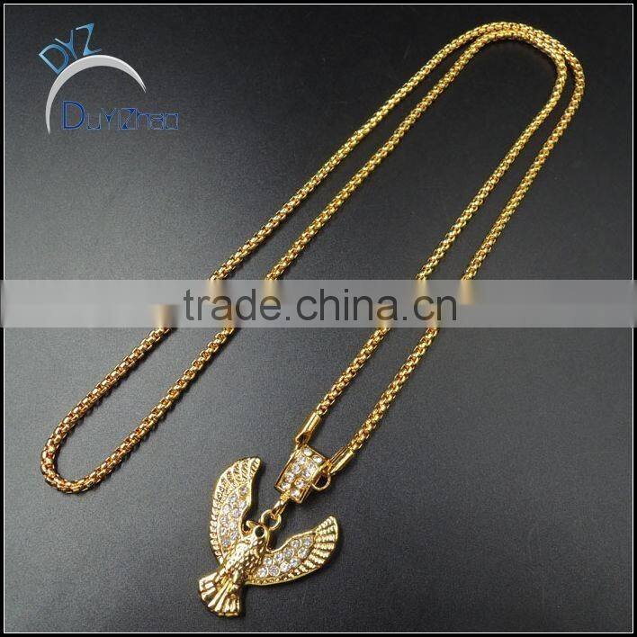latest designs gold hip hop iced out mens pendant necklace