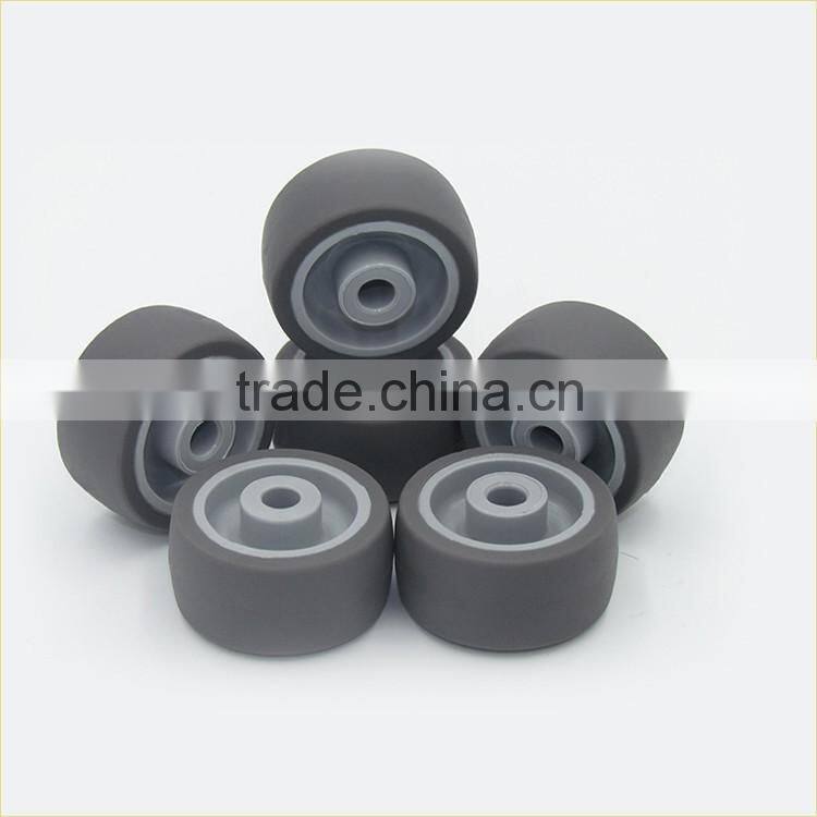 2016 newest durable 36.5mm grey TPU ball rubber caster wheels with shaft