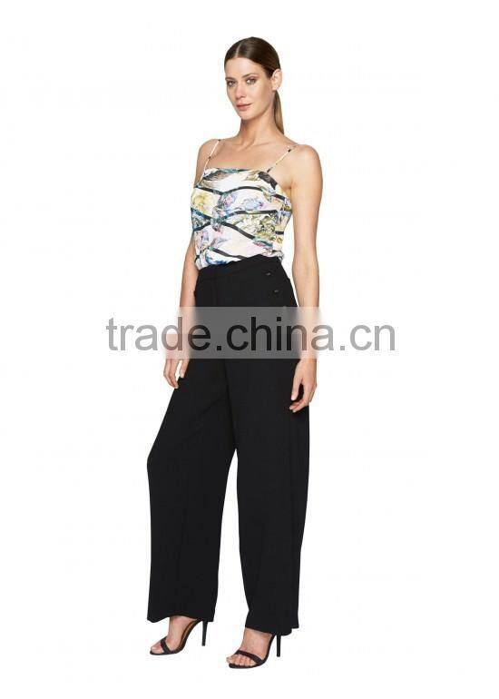 Lady's polyester plain dyed fashion pant