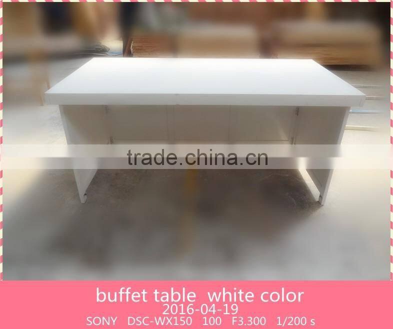 white hotel buffet table