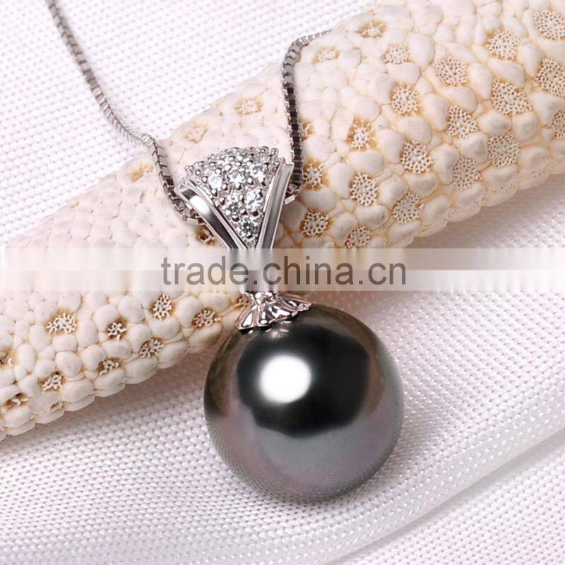 jewelry stores 9--10mm saltwater tahitian black pearls pendant for sales