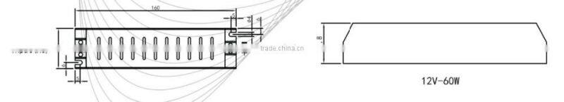 60W 24V Strip LED Power Supply Series Normal Strip switching mode power supply