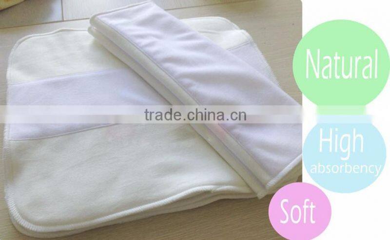 Happy Flute insert bamboo cotton trifold diaper insert refold diaper booster nappy booster organic cloth diapers wholesale