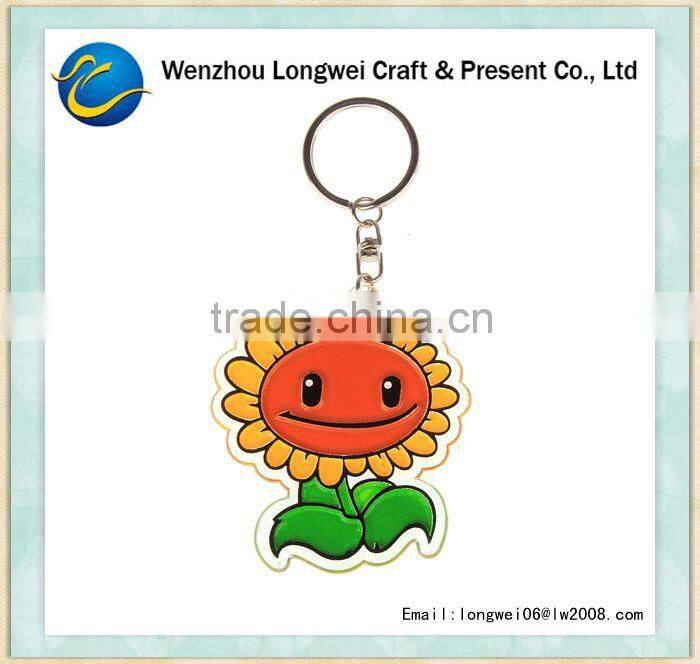 cute rabbit couple acrylic keychain laser cut/acrylic key chain/plastic spring key chain