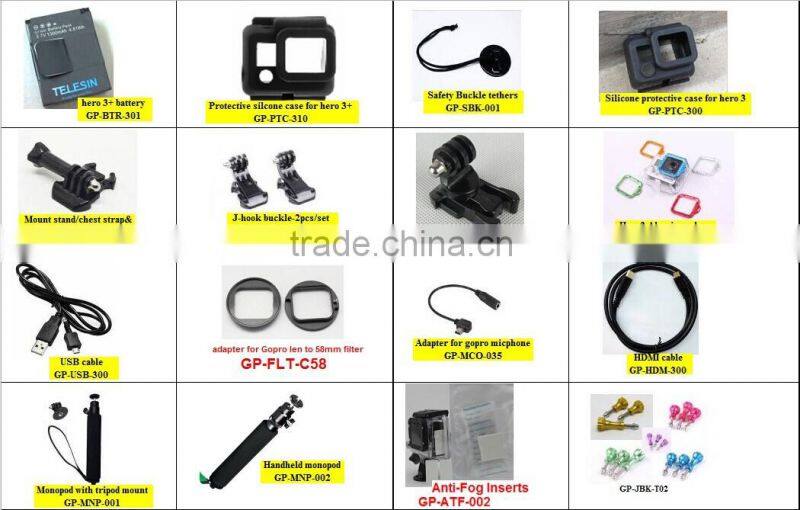 Telesin Professional gopro lens for gopro hero 3 +accessories