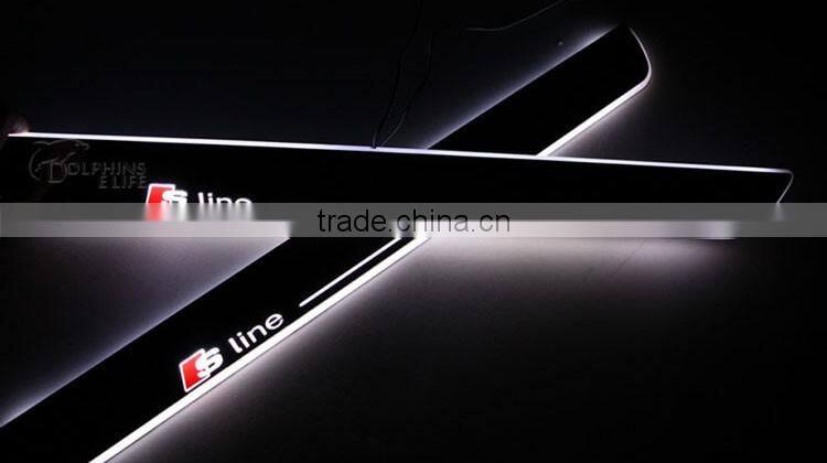 Car LED Welcome Flash Logo Door Sill Moving Scuff Plate Light For Audi A7 S7 RS7