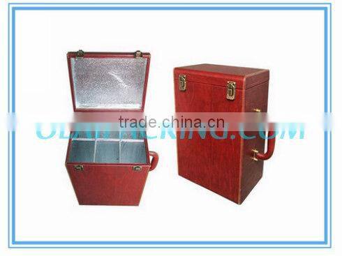 royal red leatherette wine case wholesale