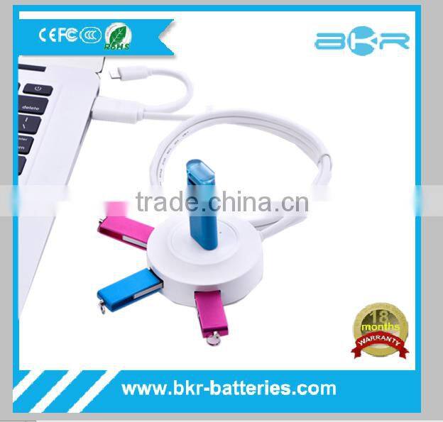 Blister cardboard packing Usb hub 4 ports smart USB 2.0 Hub with LED light