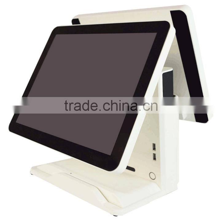 2015 New Modern Pos System Machine Touch Dual Screen Pos Systems Tablet White IZP010