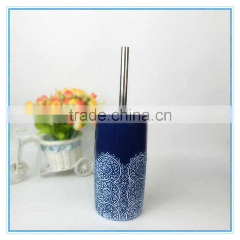 Wholesale Elegant Ceramic Bathroom Accessory Flower Pattern