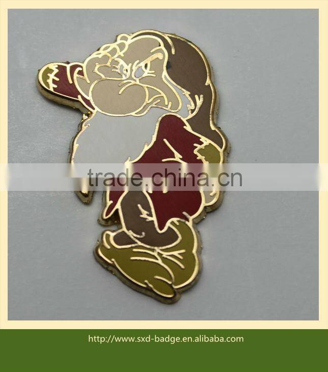 Cute cartoon bear shaped badge for Children/colorful 5C enamel bear lapel badge for promotion