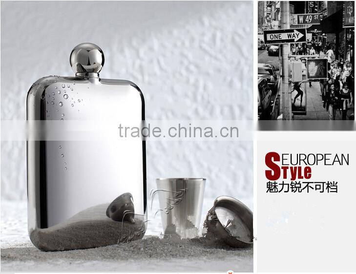 Laser welding 6oz stainless steel hip flask/hot selling 6oz seamless welding hip flask for promotion
