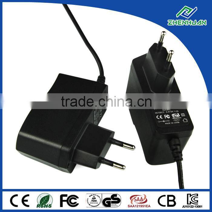 Multi pin power adapter 8.4V 1A EU plug adapter CE approved