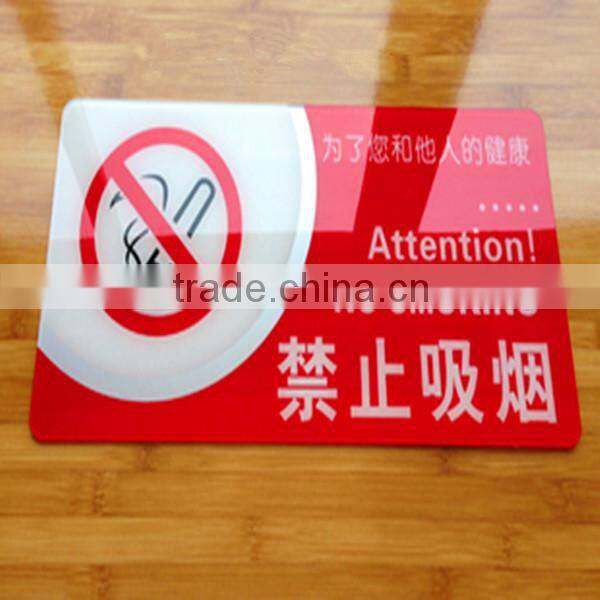 NO SMOKING acrylic plastic sign plate warning board sticker