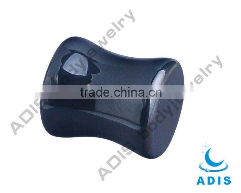 Charming design wholesale custom black natural stone ear saddle plug