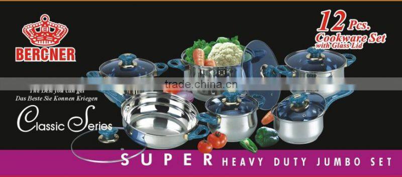 12 pcs non stick dinner set, pots set