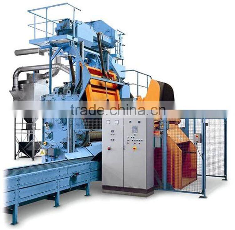 Q32 Tumble rubber/steel belt barrel shot blasting equipment China