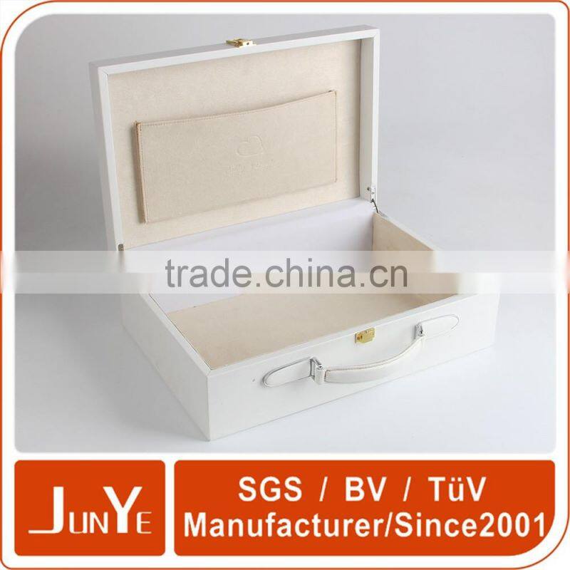 luxury custom wooden mdf suit case box with handles