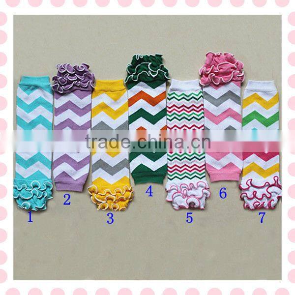100% COTTON Baby Leg Warmer Chevron Zig Zag Leg Warmers with Ruffles