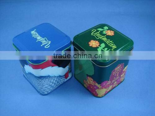 Square samll metal candy tin box